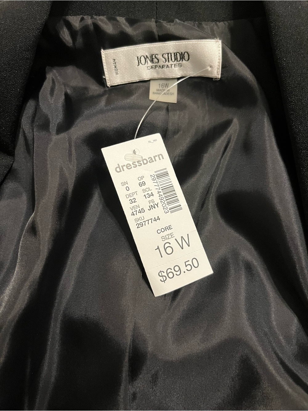 Jones Studio Black Open-Front Women's Blazer 16W - Picture 2 of 4